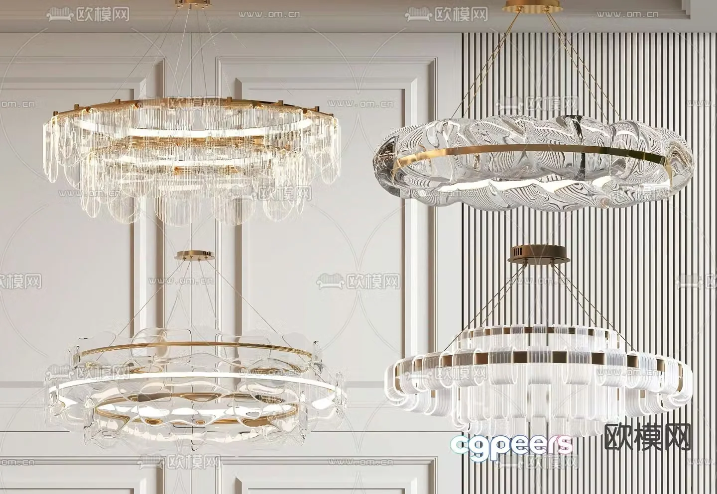 French chandelier crystal lamp hall chandelier 3d model