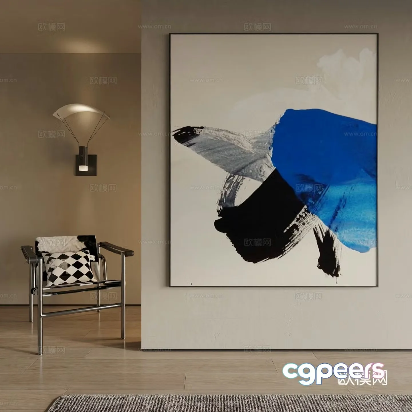 Modern decorative painting 3d model