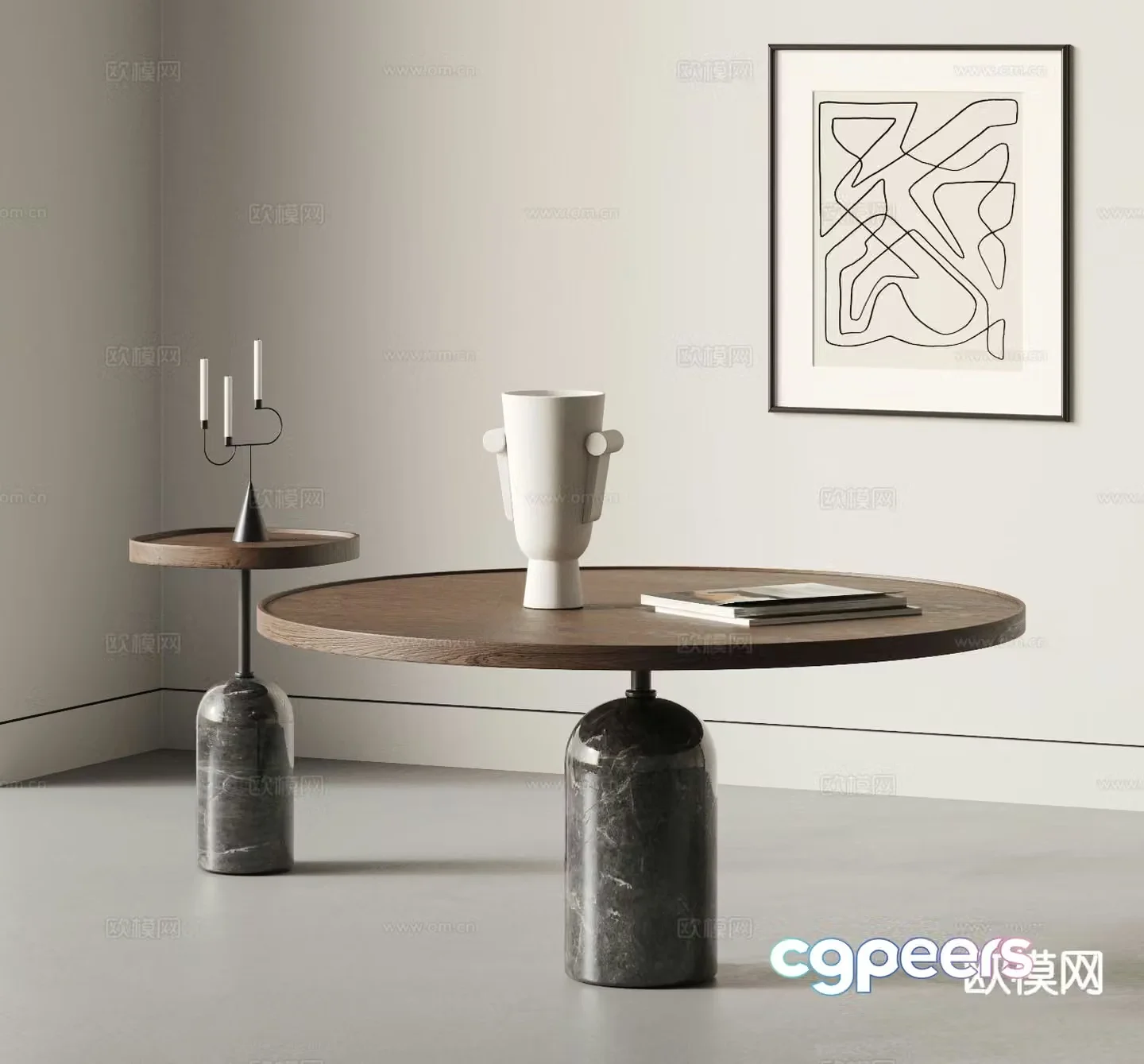 Prada medieval style coffee table mother-in-law coffee table 3d model
