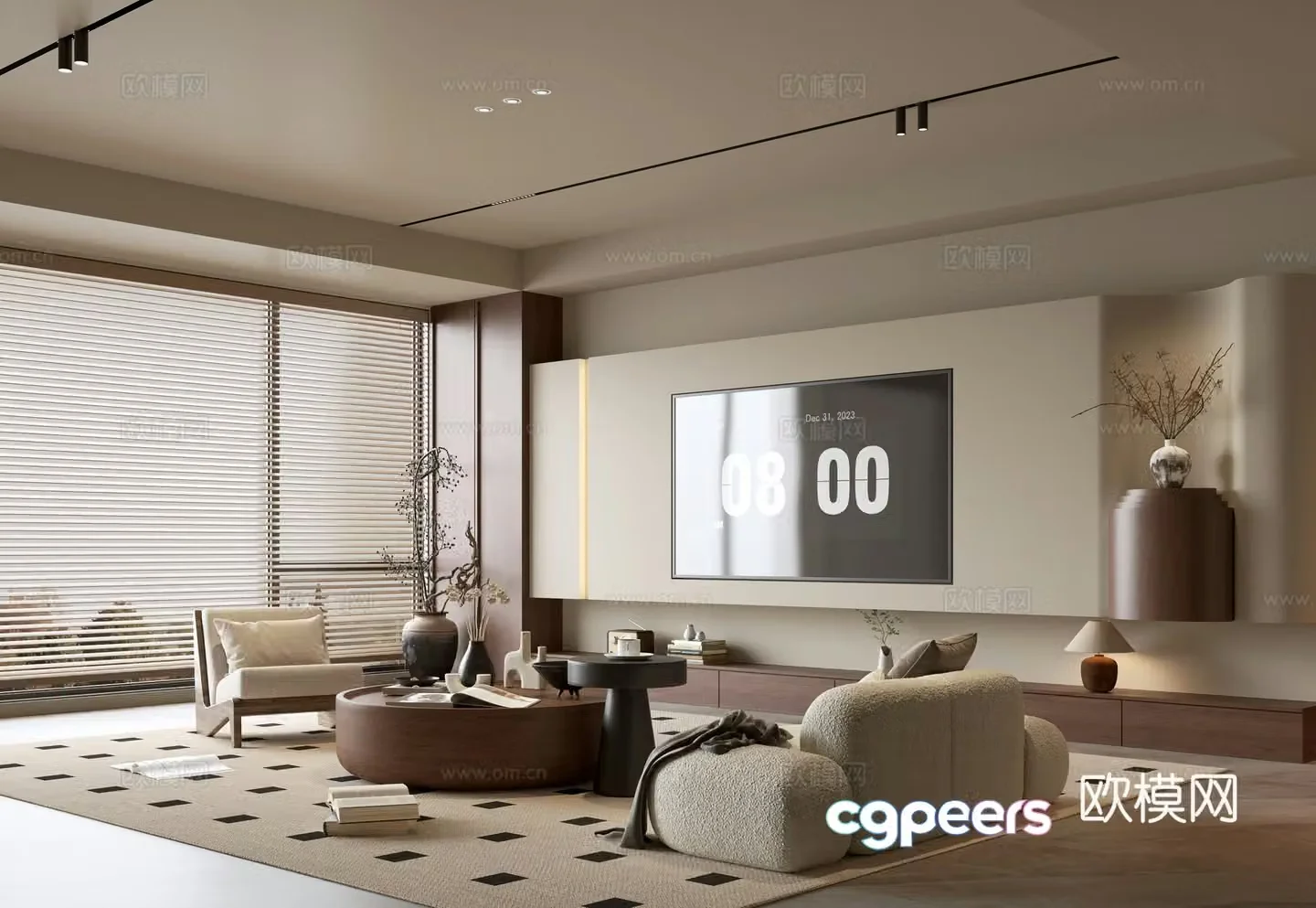 Wabi-sabi living room 3d model