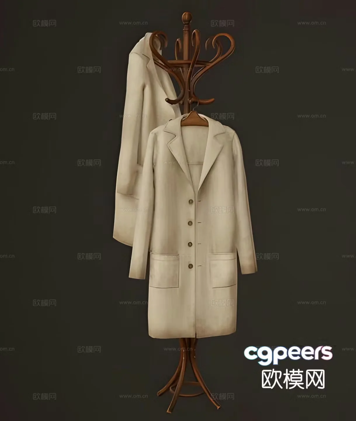 Clothes hanger floor clothes hanger 3d model
