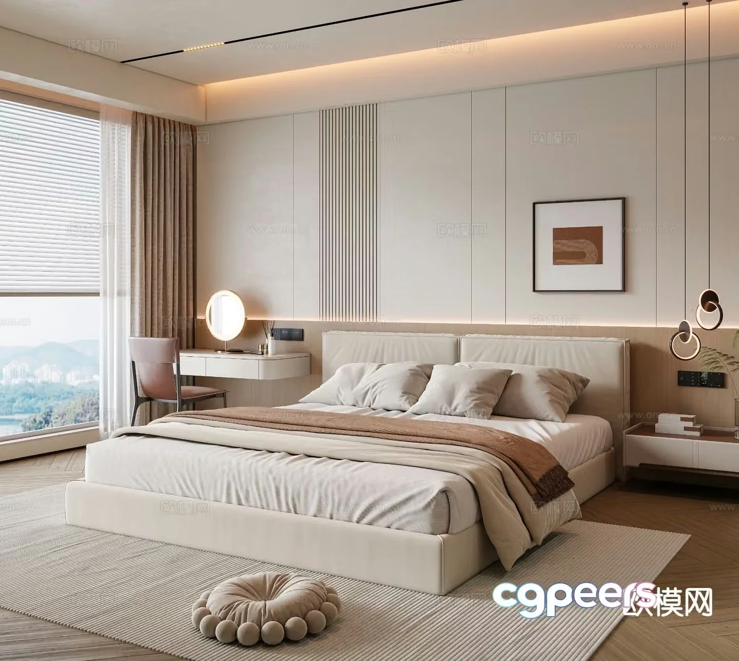 Cream style bedroom master bedroom 3d model