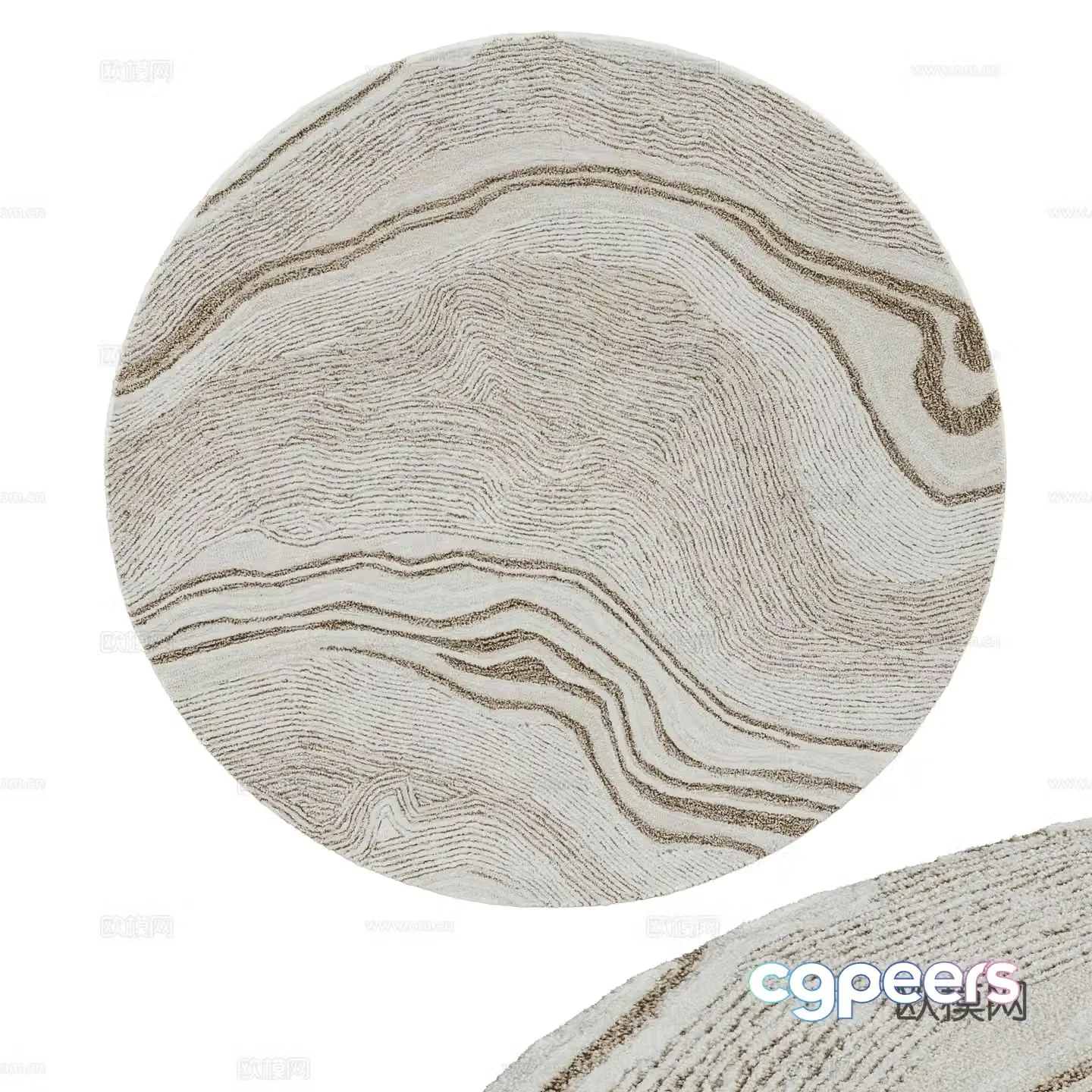 New Chinese round carpet 3D model