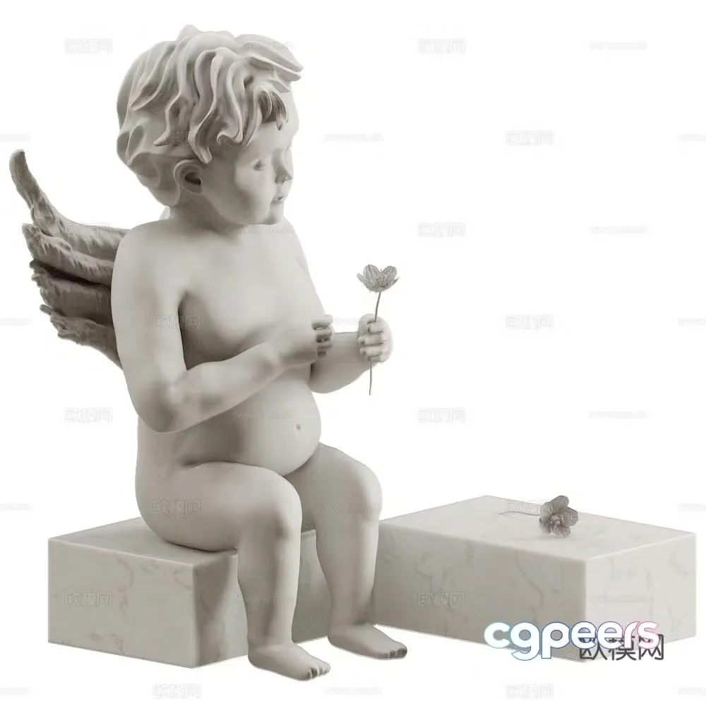 Valentine’s Day Cupid Statue Ornament Desktop Ornament Sculpture Character Sculpture 3d Model