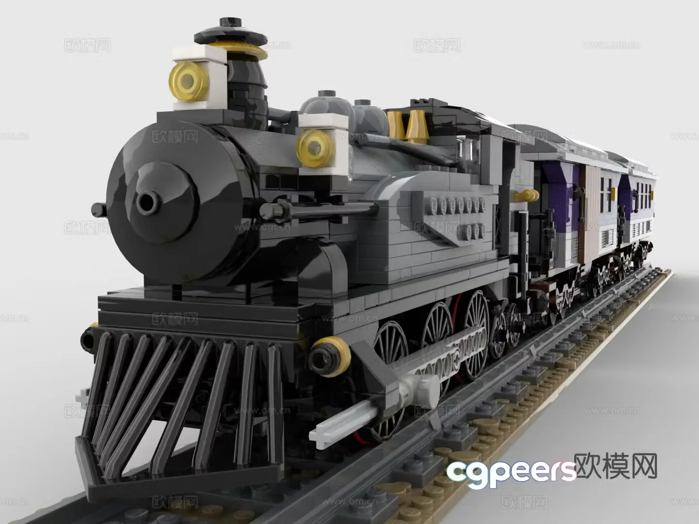 Lego LEGO toys building blocks train steam train retro train high-speed rail 3d model