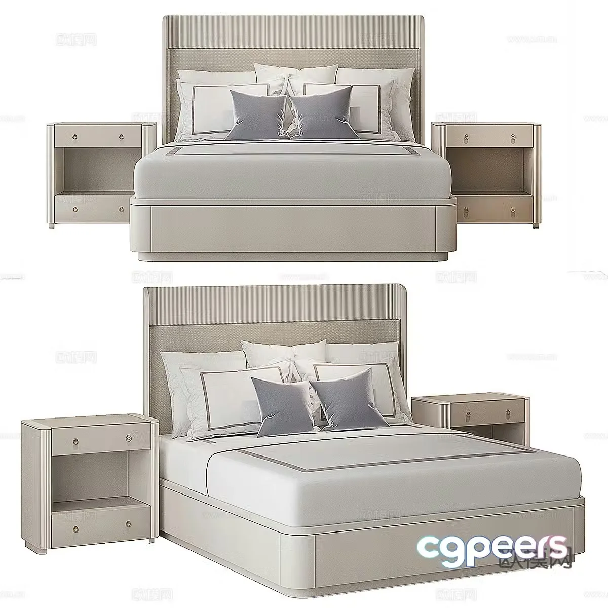Double bed 3d model