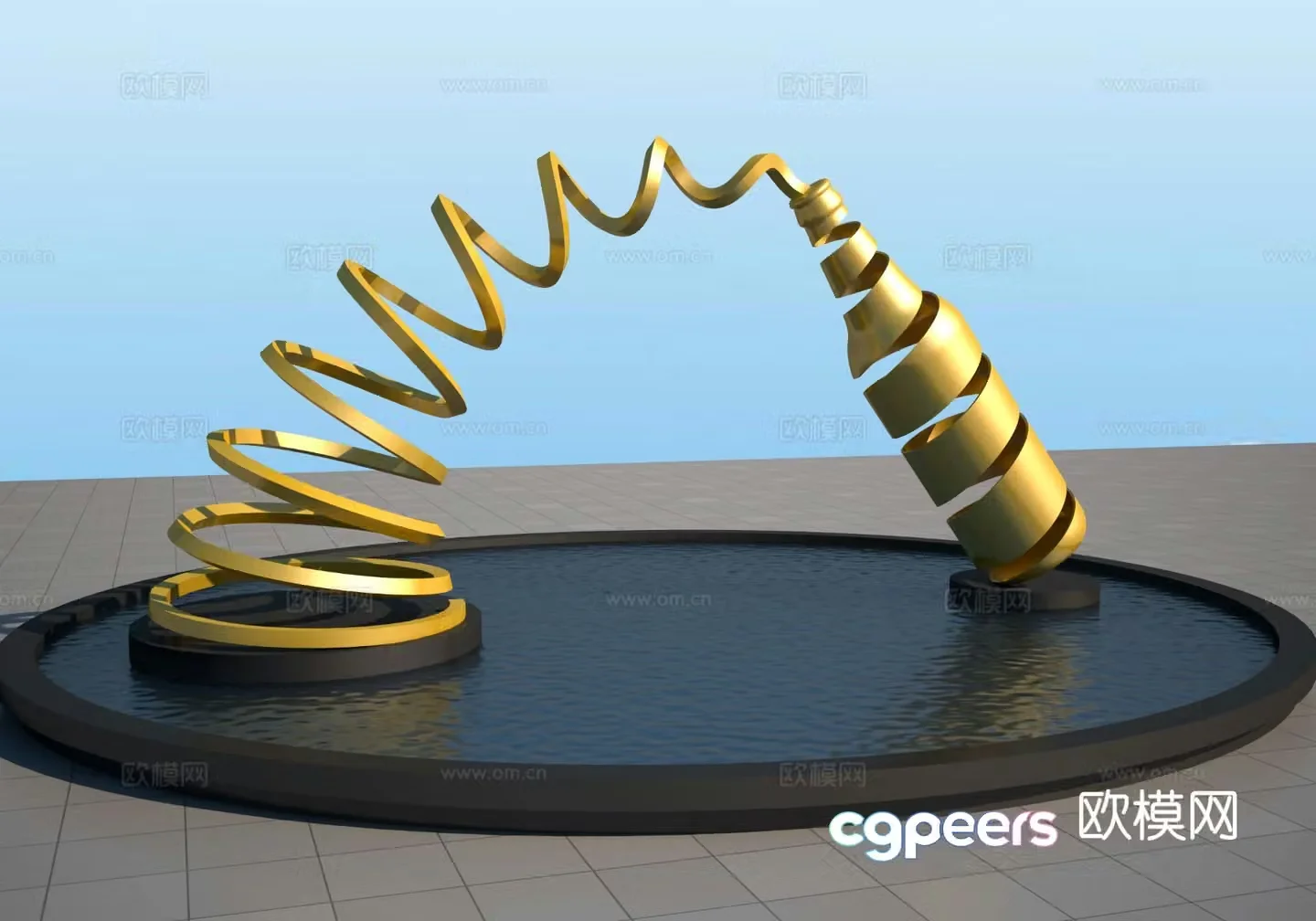 beer sculpture landscape 3d model