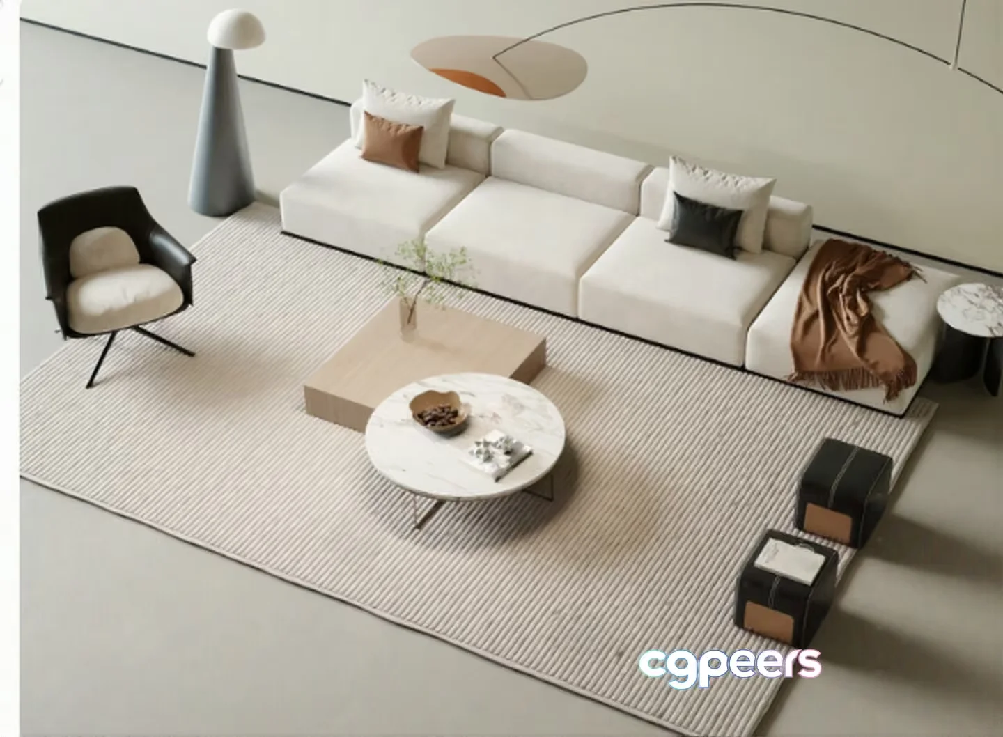 Modern Living Room 3D Model – 11023 – CORONA Render