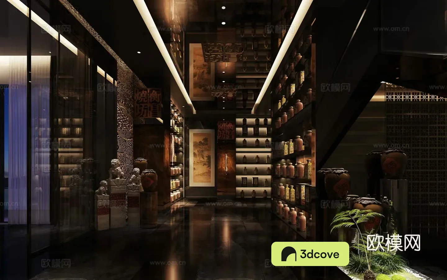 Modern restaurant display area