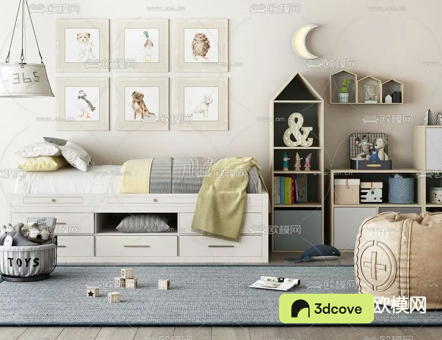 Children’s sofa children’s cabinet cartoon hanging picture