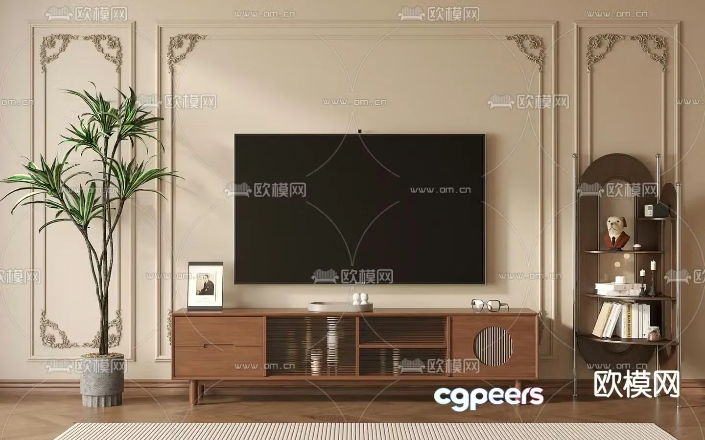 Medieval style TV cabinet 3D model
