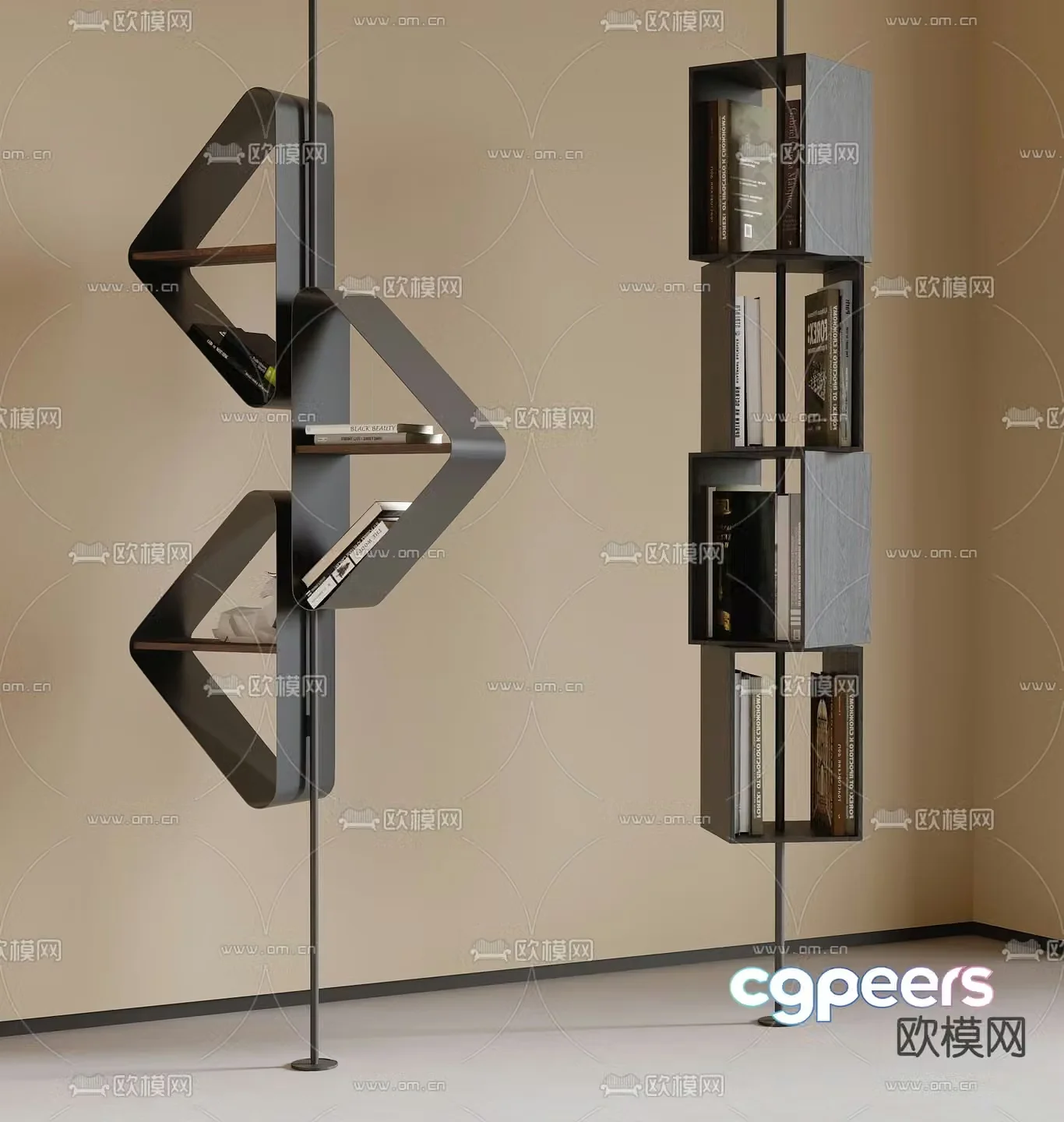 Creative bookshelf storage rack 3d model
