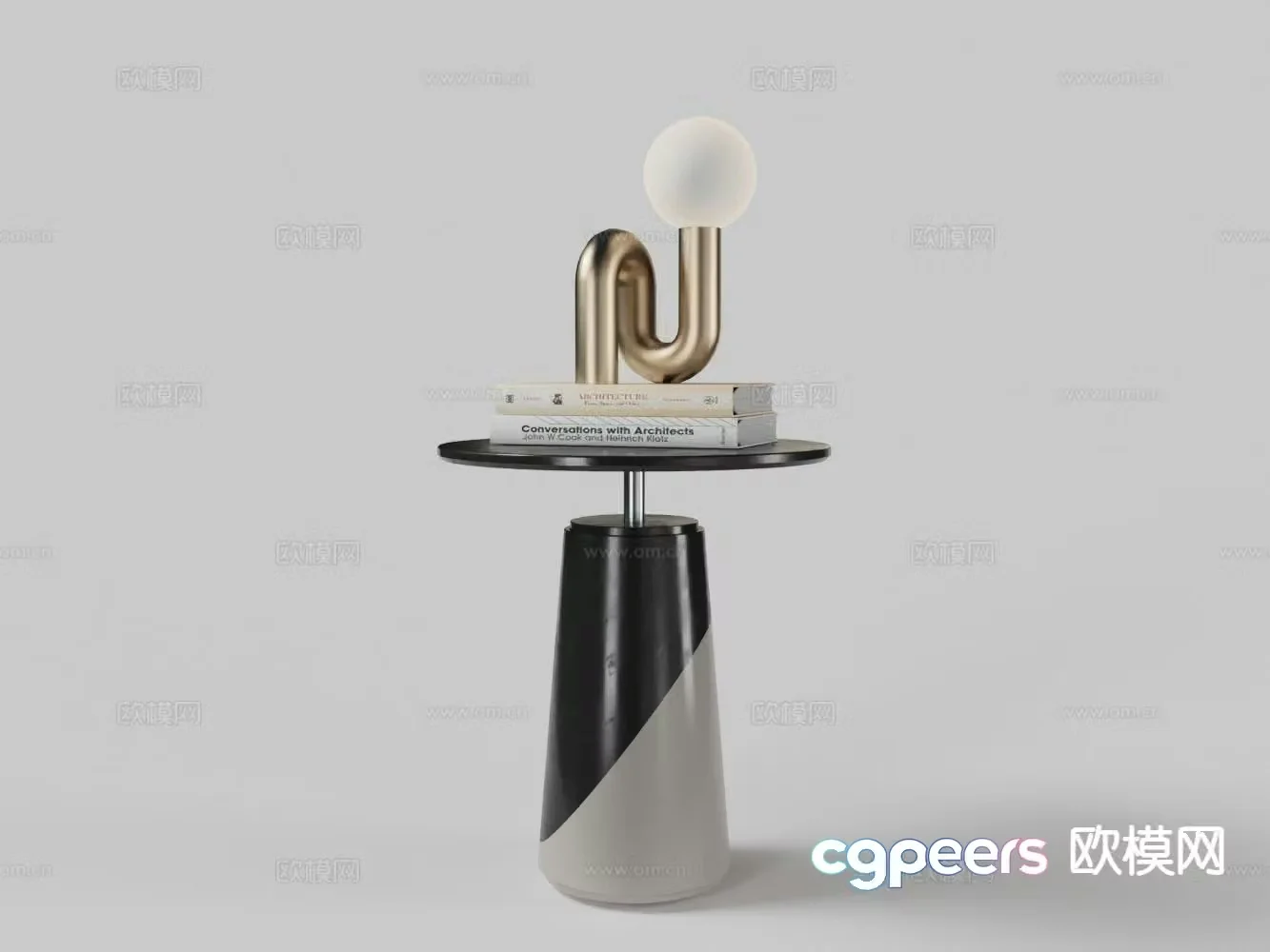 Modern corner table side table round table 3D model
