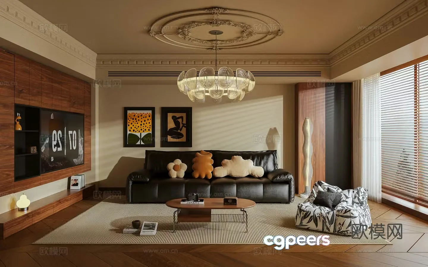 Retro living room 3d model