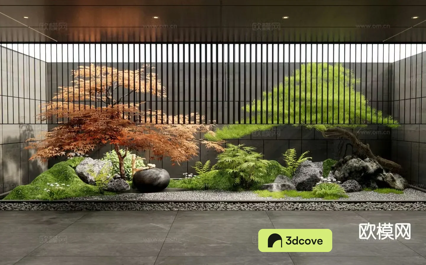 Indoor landscape plant landscaping flowing water bowl