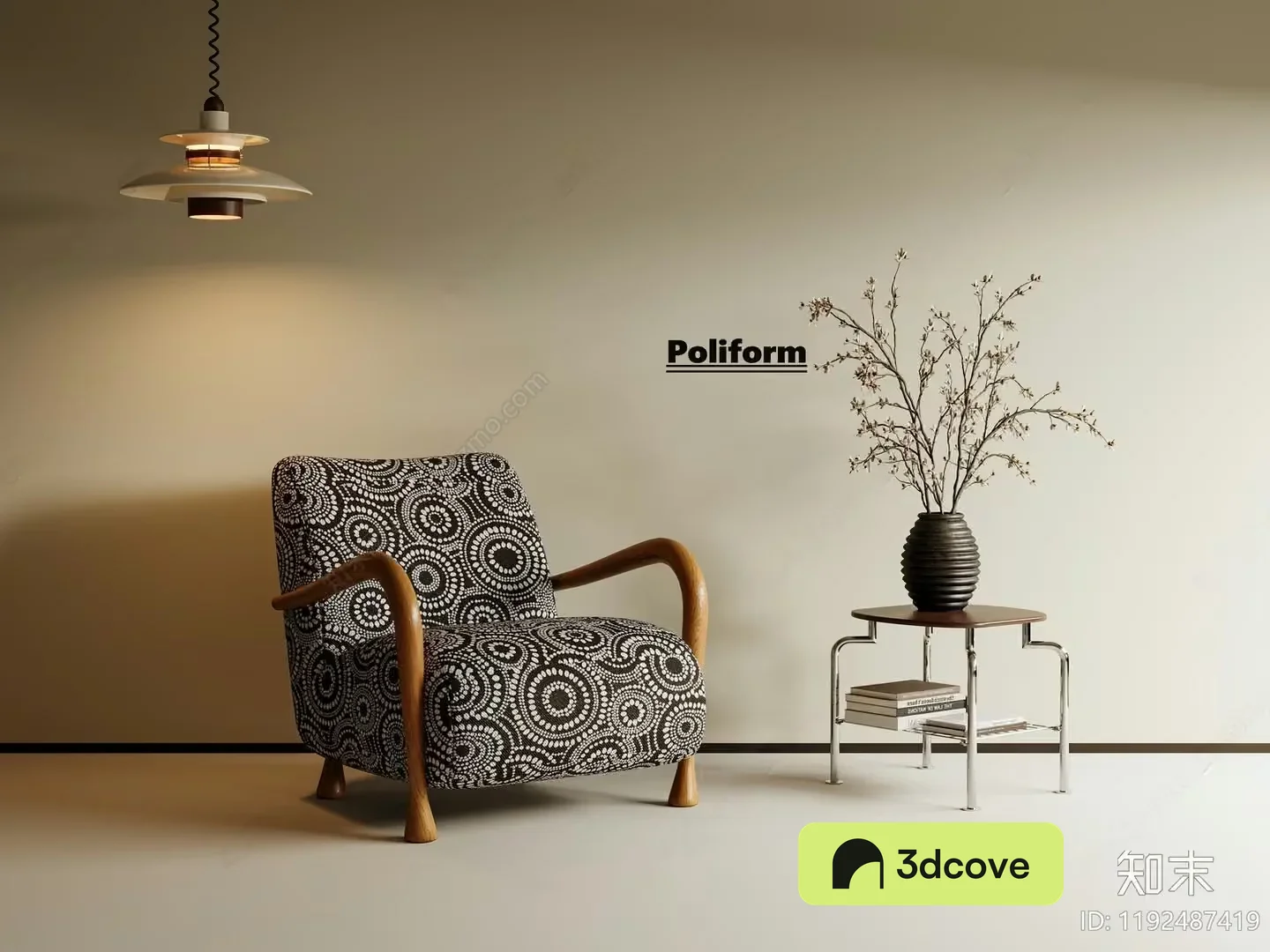 A Modern Chair With A Patterned Design