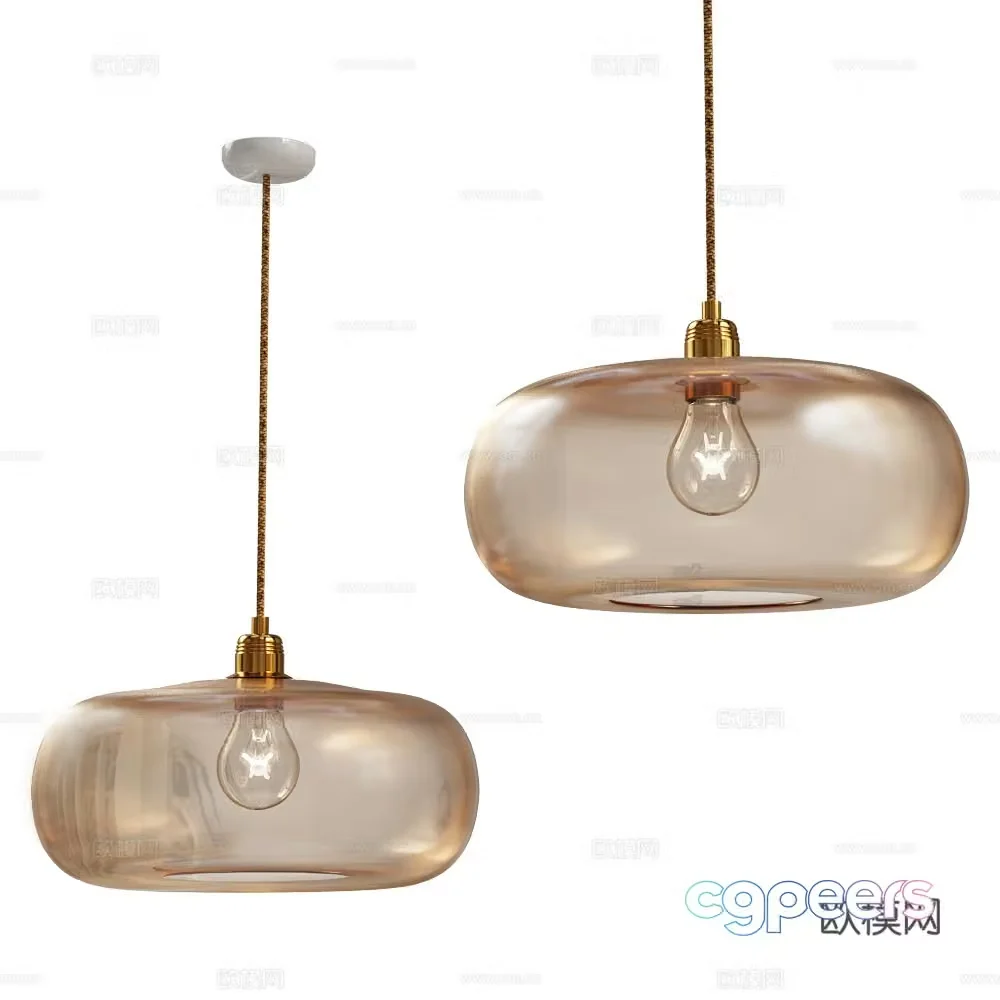 Modern light luxury spherical glass decorative small chandelier 3d model