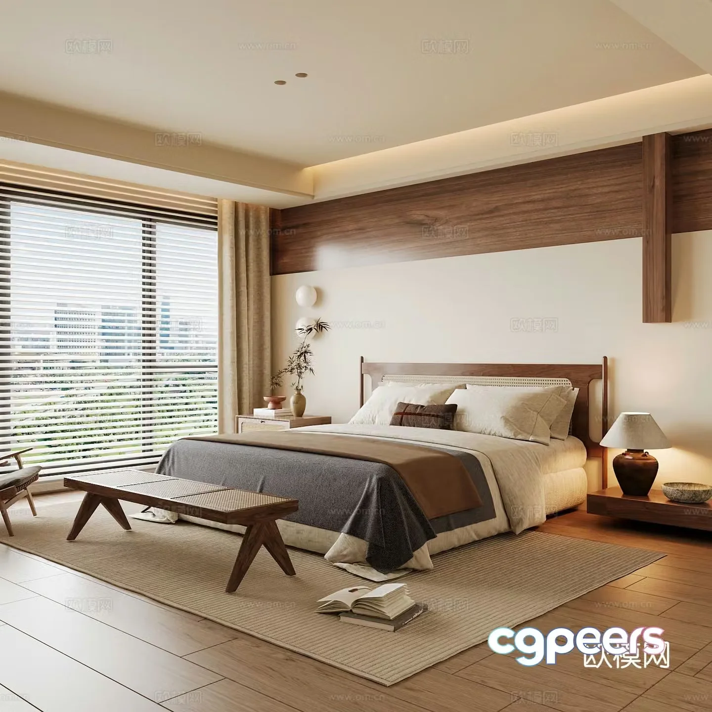 Wasabi Middle Ages Home Bedroom Wasabi Wind Bedroom Secondary Bedroom Master Bedroom Bathroom Window Bedroom 3D Model