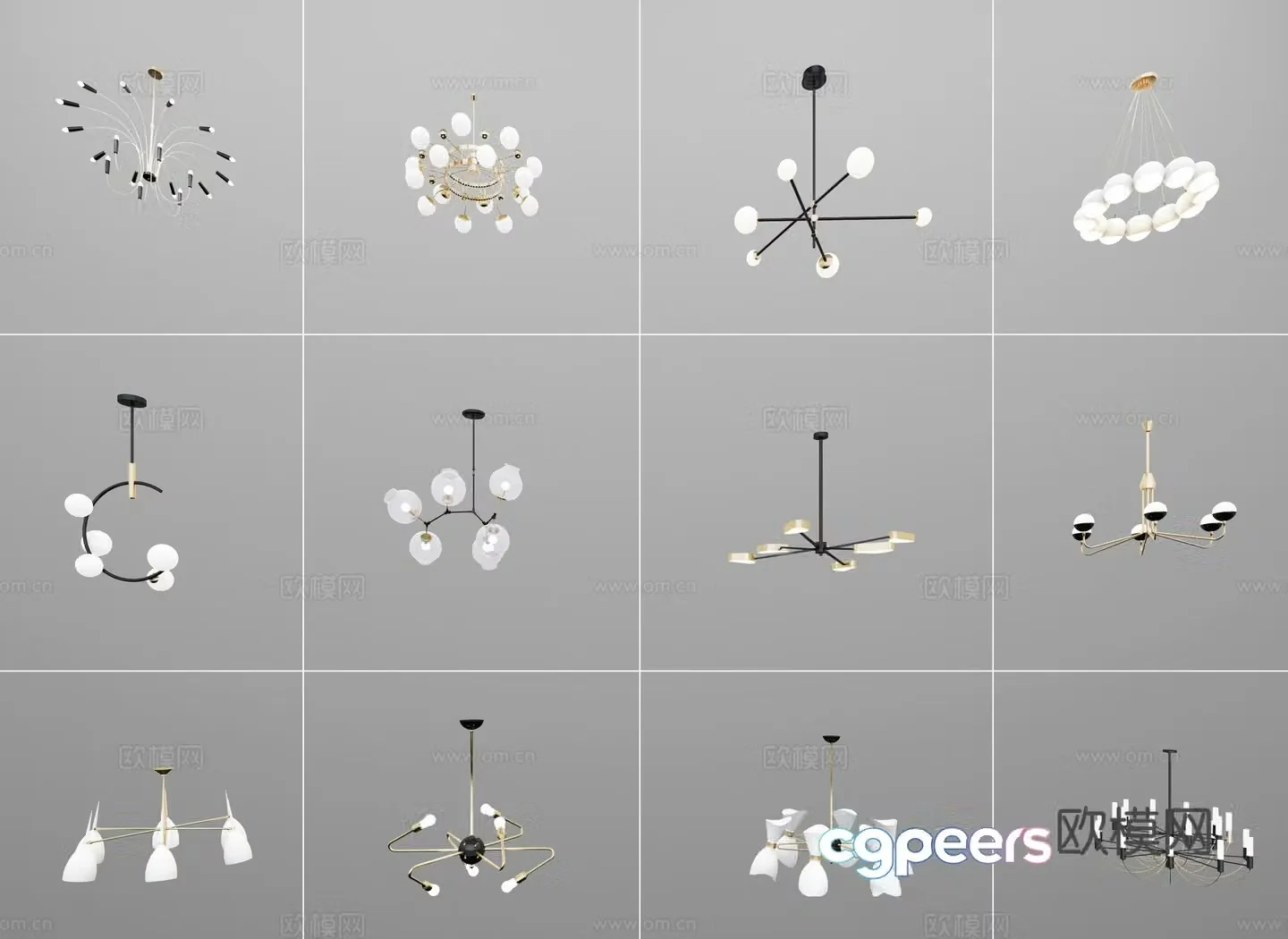 Modern chandelier 3d model