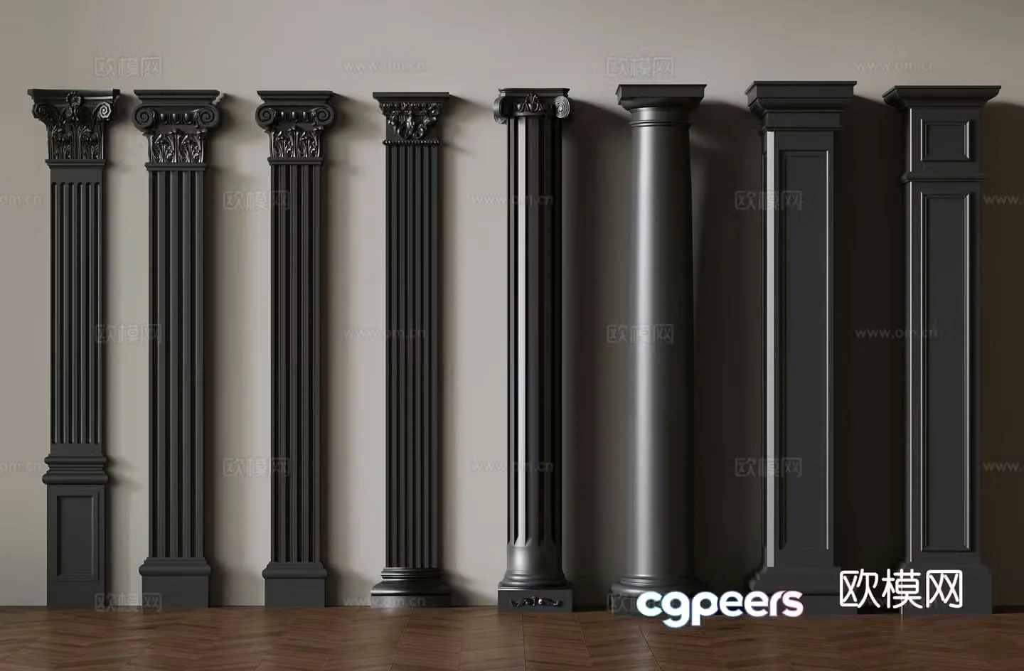 French Roman column 3d model