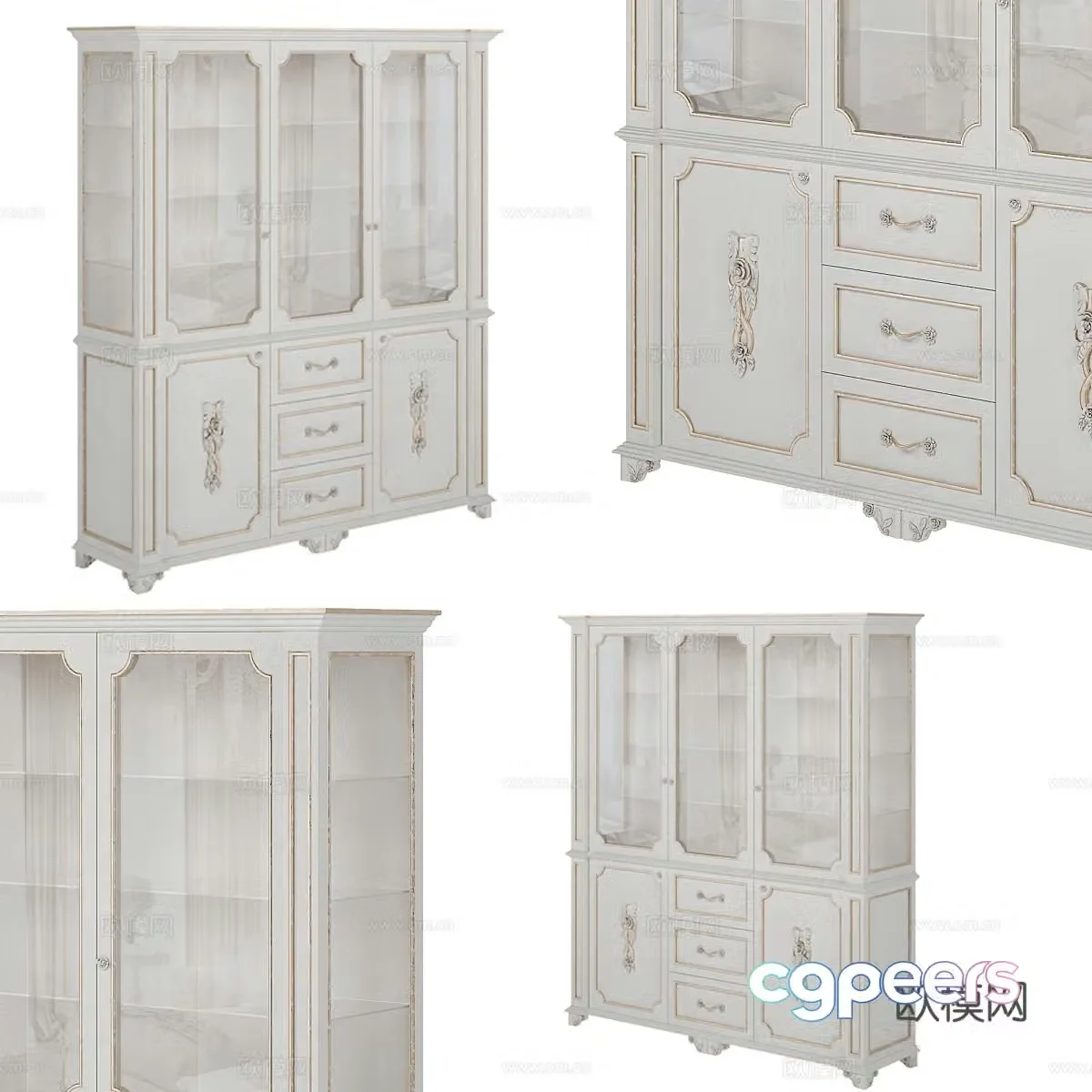 French simple bookcase bookcase simple bookcase 3d model