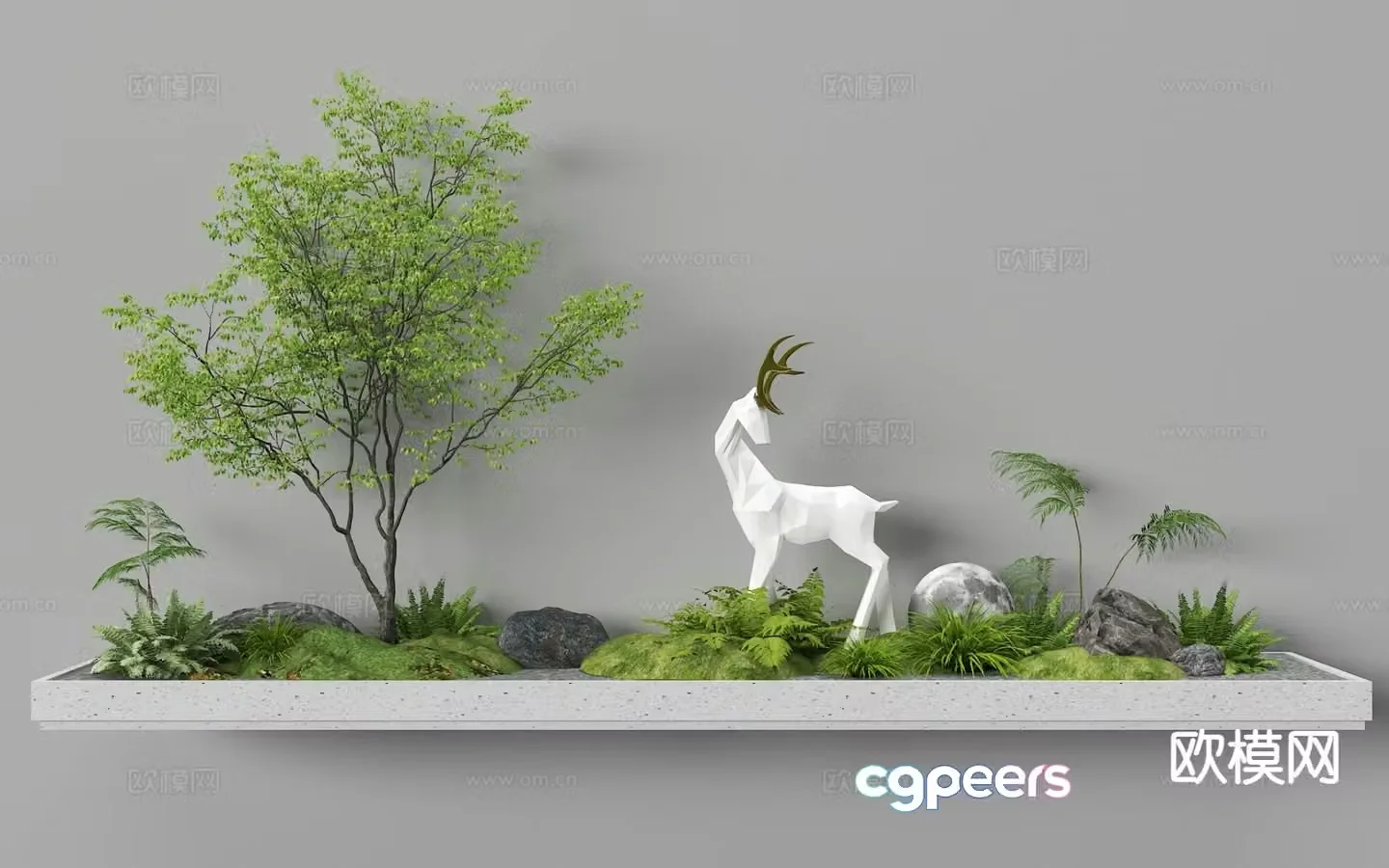 Plant landscaping garden sketch plant pile micro terrain 3D model