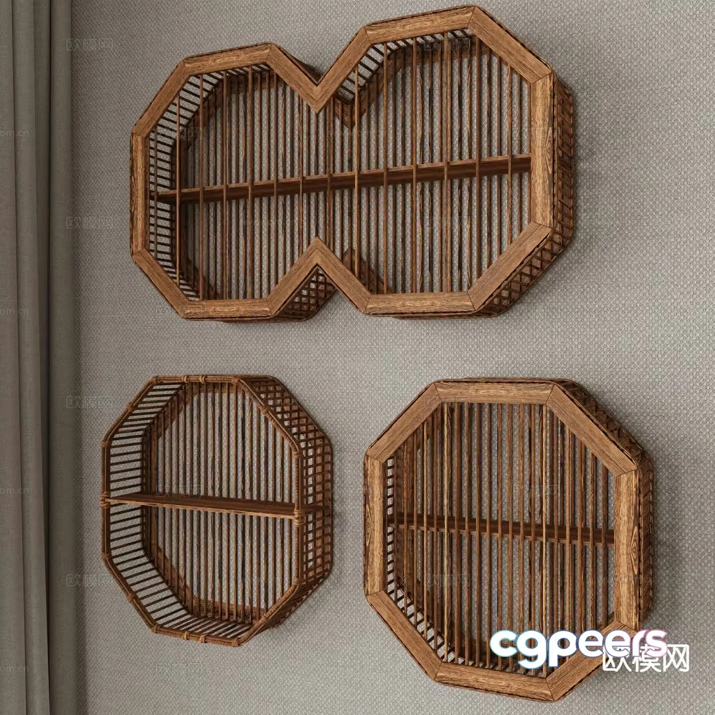 Wabi-sabi wall cabinet wall cabinet 3d model
