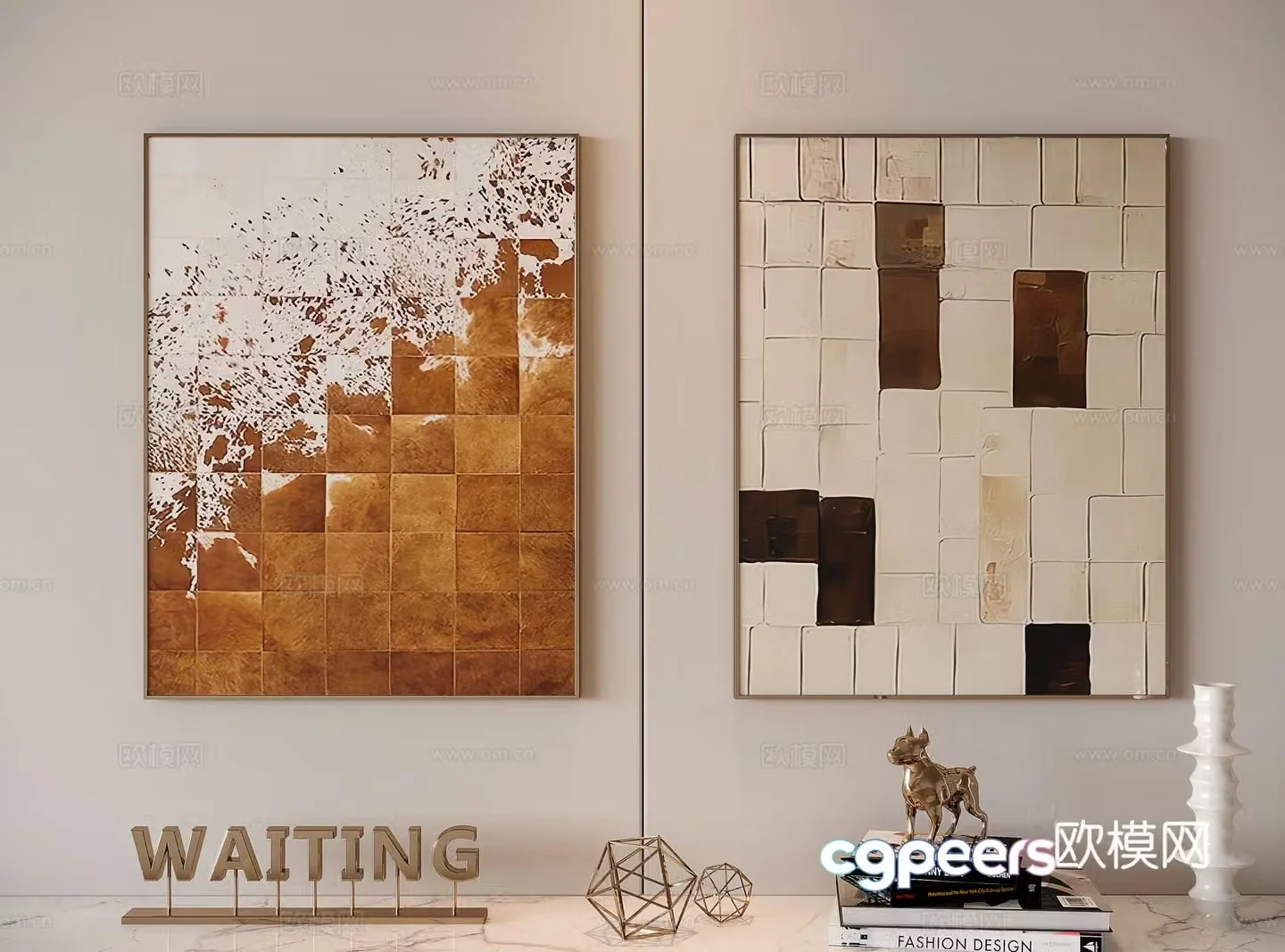 Modern light luxury decorative painting 3d model