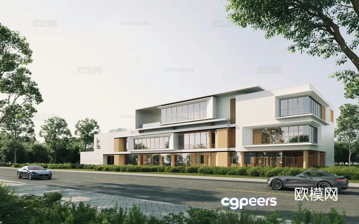 Modern villa exterior 3d model