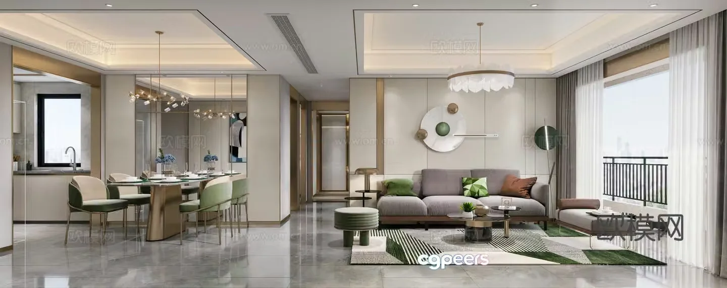 Light luxury restaurant 3D model