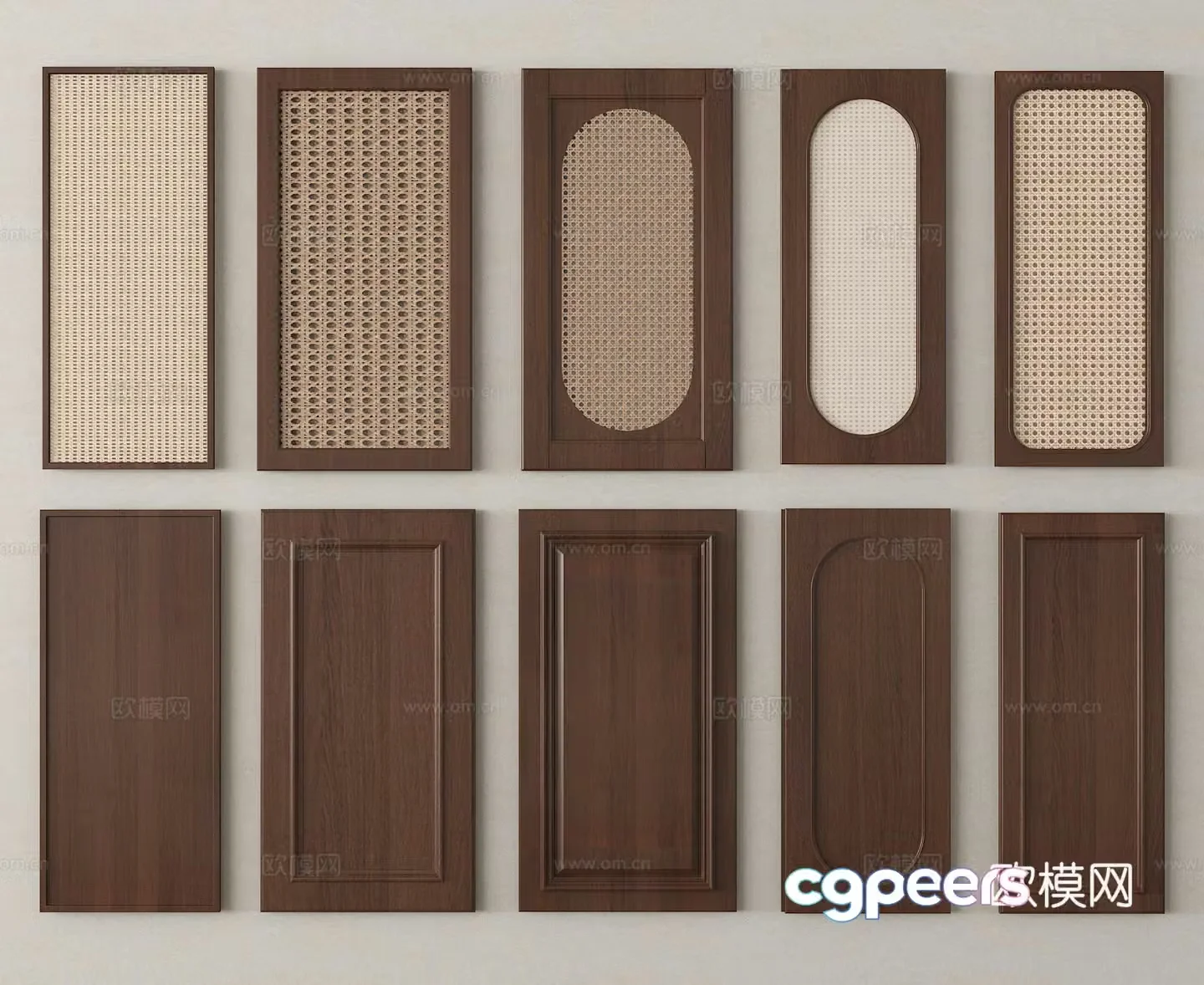 Door panel rattan door panel cabinet board 3D model