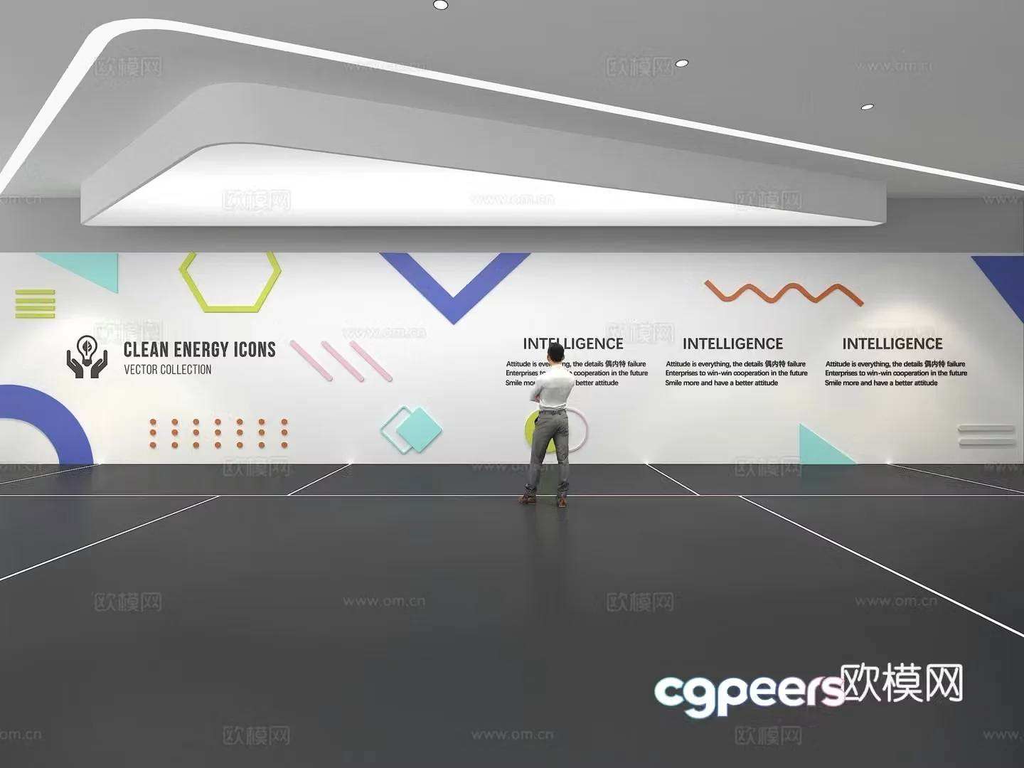 Cultural wall Corporate culture wall Education Theme wall Exhibition hall Campus culture Corridor 3D model