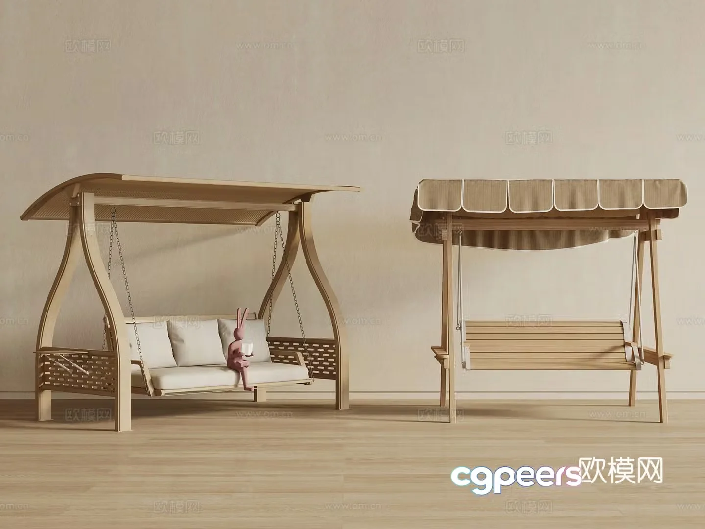 New Chinese style hanging chair garden chair swing 3d model