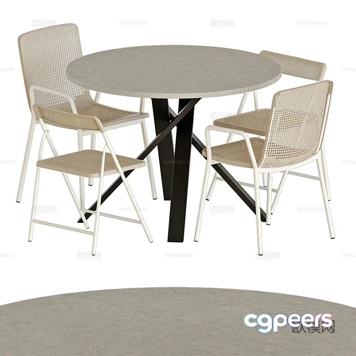 Outdoor table and chair 3d model