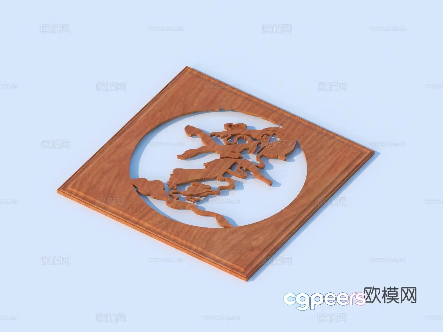 Carved window Grating window Hollow window Relief Wood carving 3D model