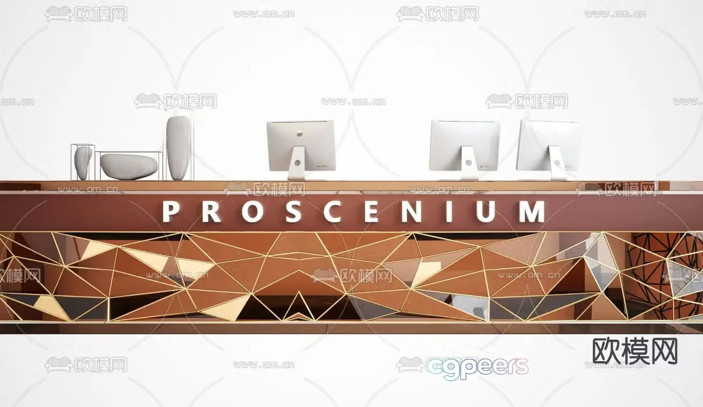 service desk reception desk front desk 3d model