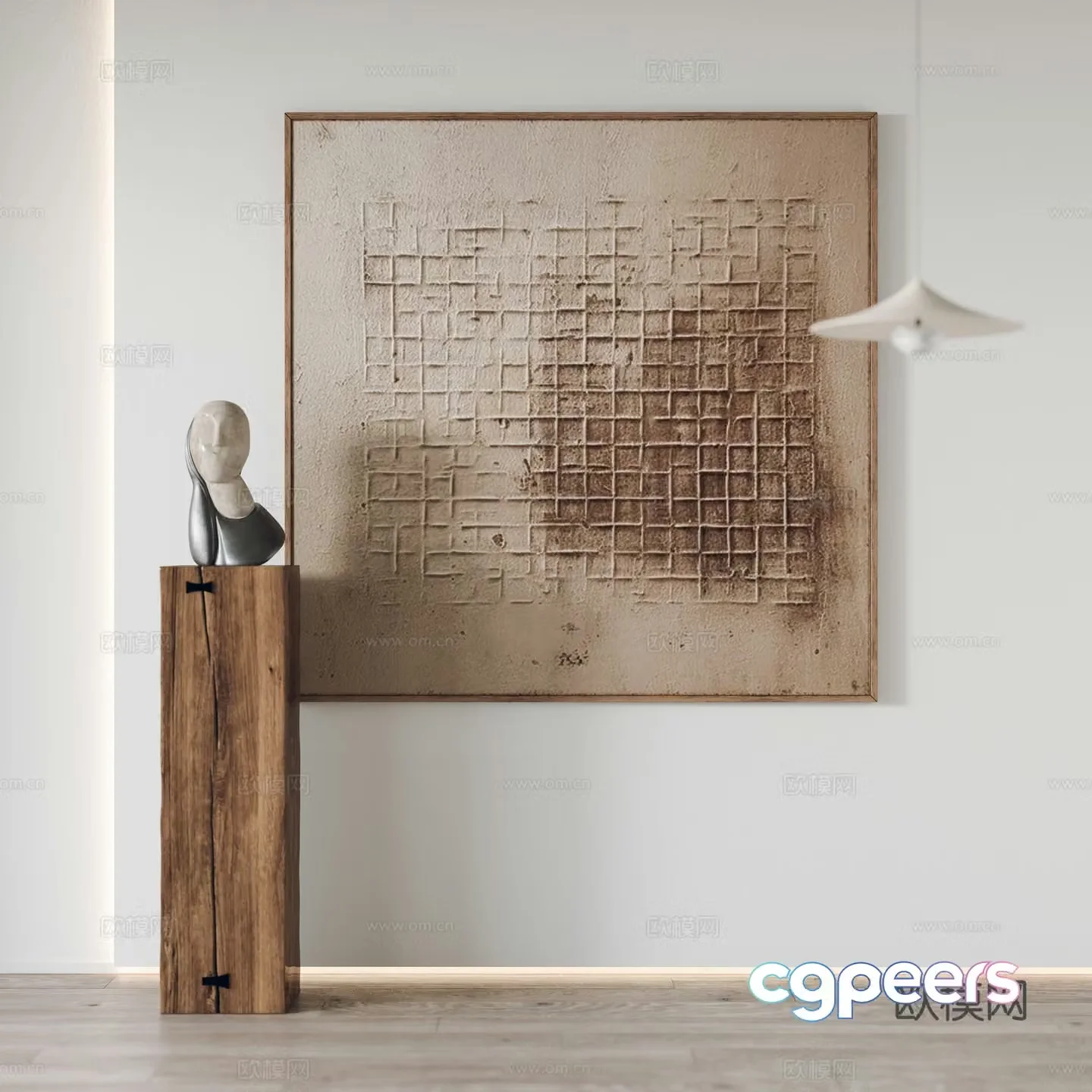 Modern decorative paintings hanging paintings sculptures chandeliers 3d model