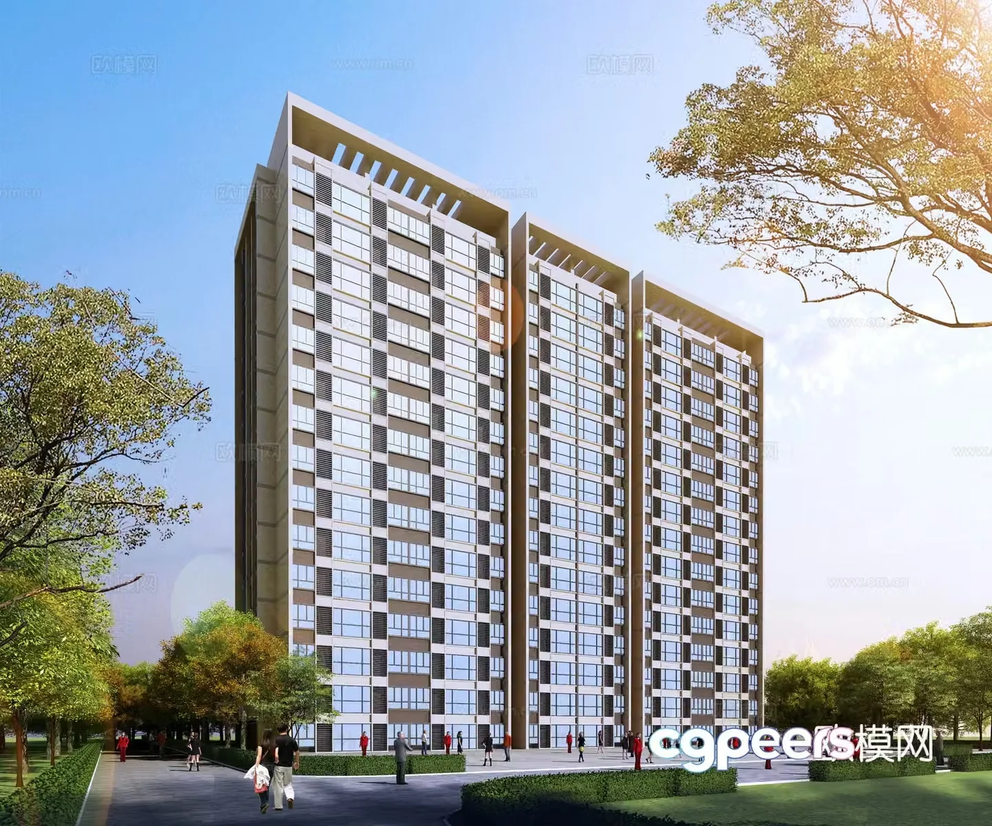 Apartment Building Dormitory Building Talent Apartment 3D Model