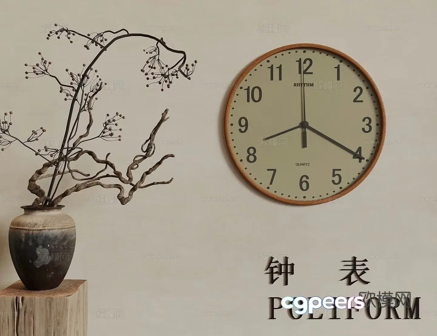 Middle-aged wall clock wall clock ornaments wall decoration pendants clock 3D model