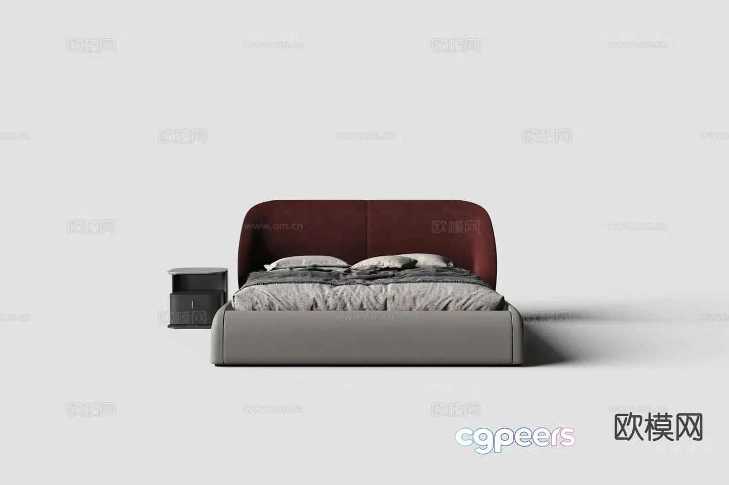 Modern double bed 3d model