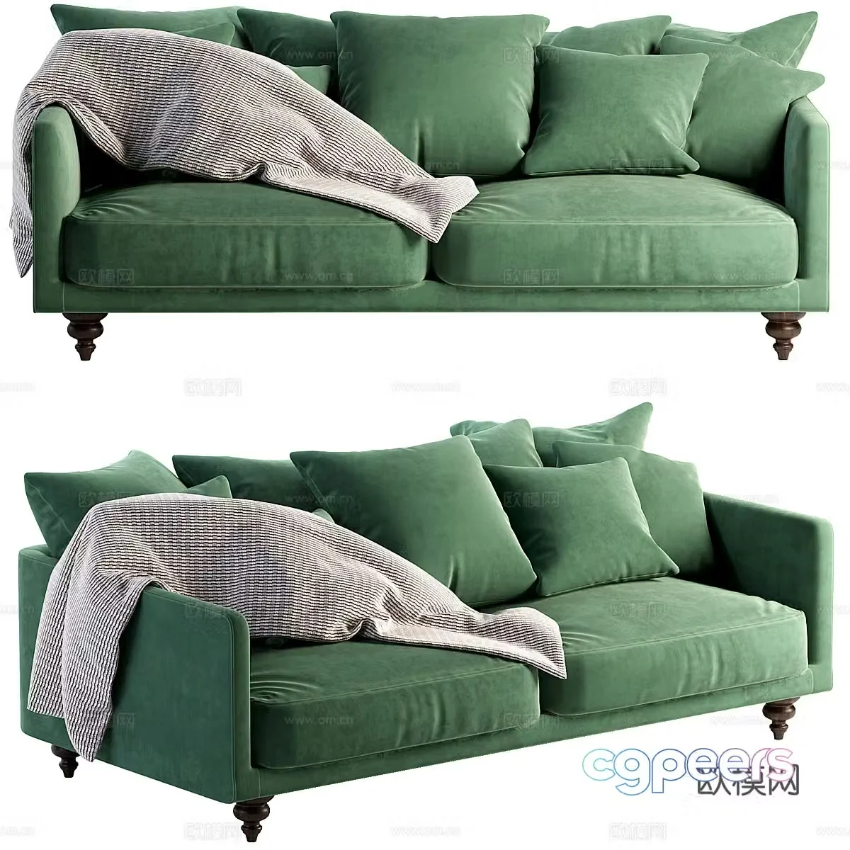 Velvet sofa Lazare3d model
