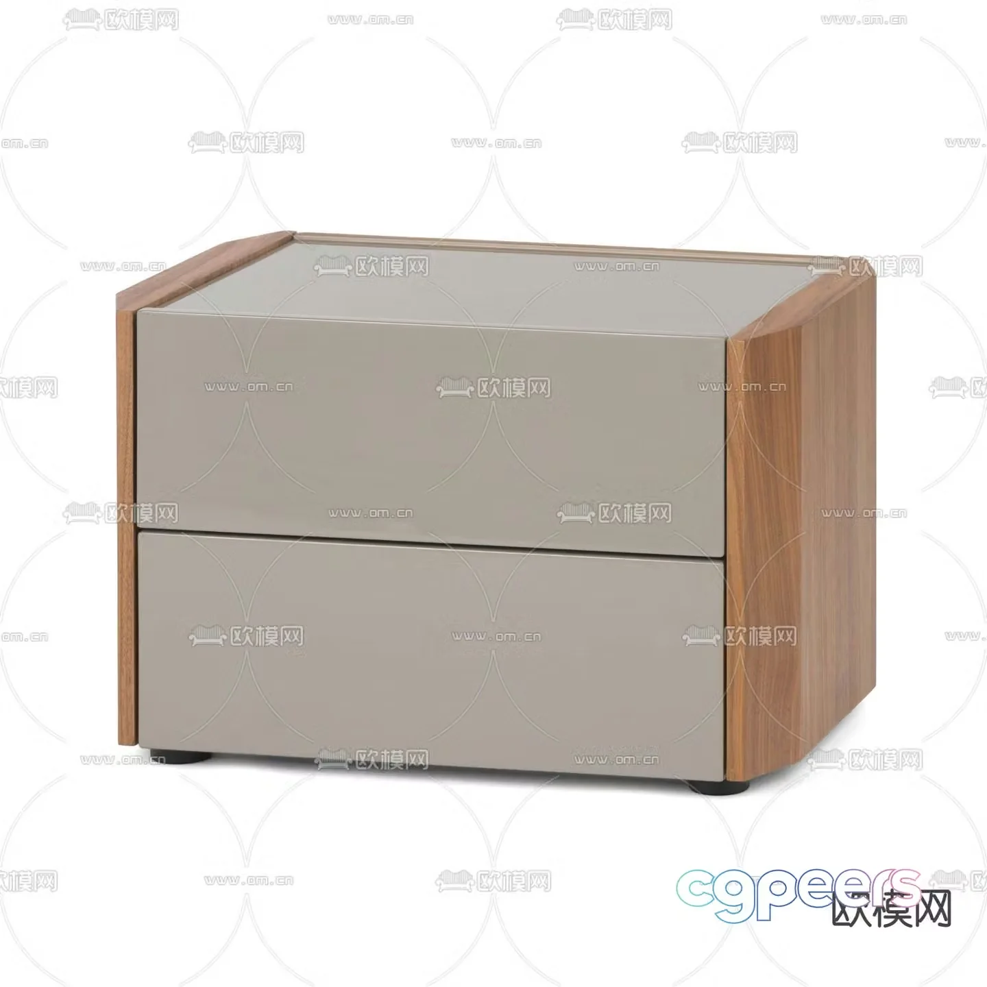 Drawer cabinet bedside table 3d model