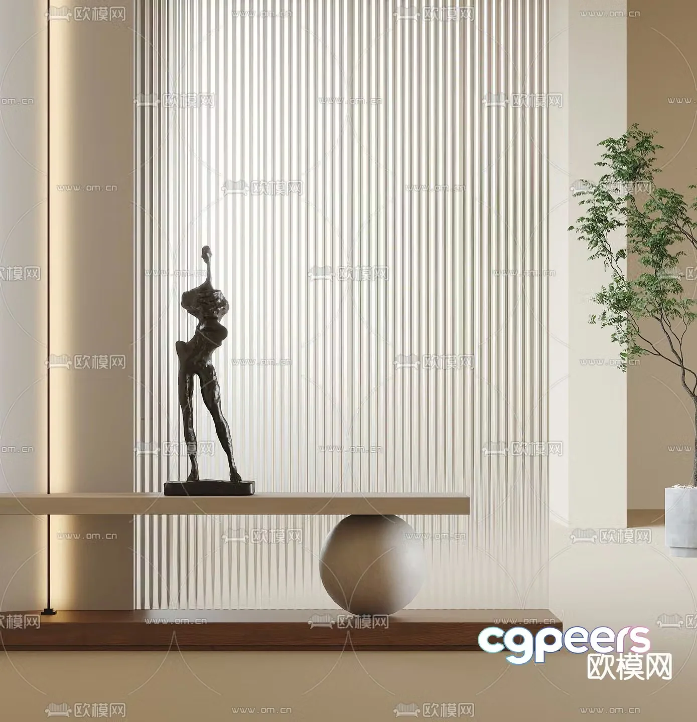 Entrance screen glass partition 3d model