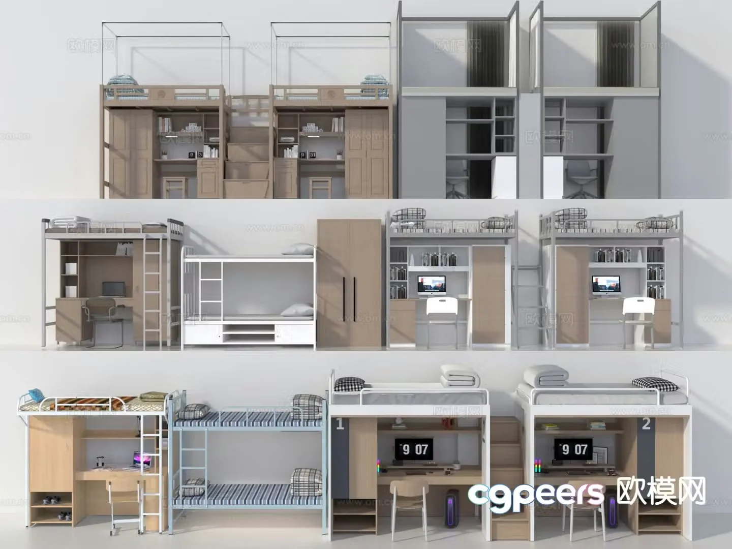 bunk bed dormitory bed bunk bed dormitory bed 3d model