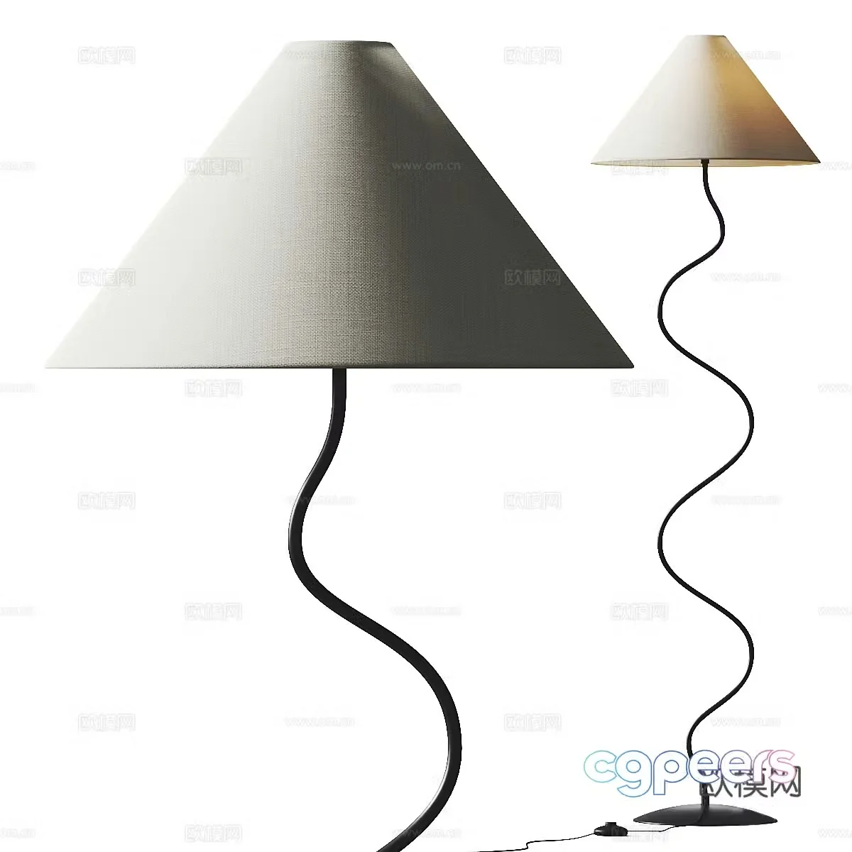 Modern Italian zigzag floor lamp 3d model