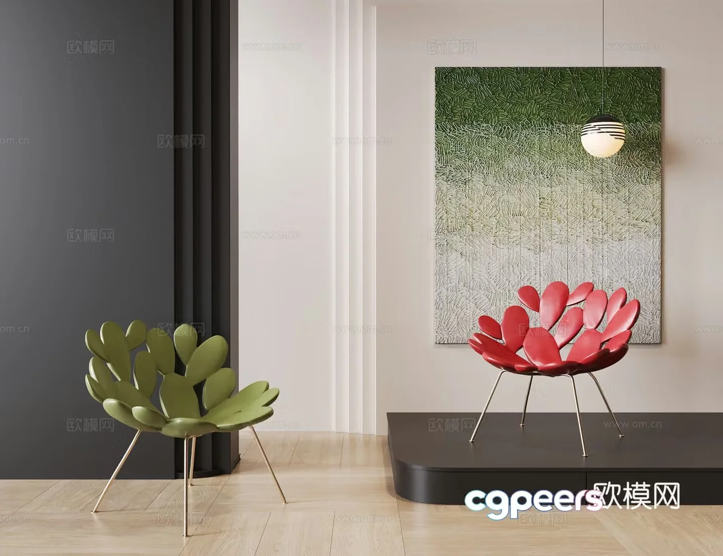 Modern children’s chair cactus chair children’s handmade chair 3d model