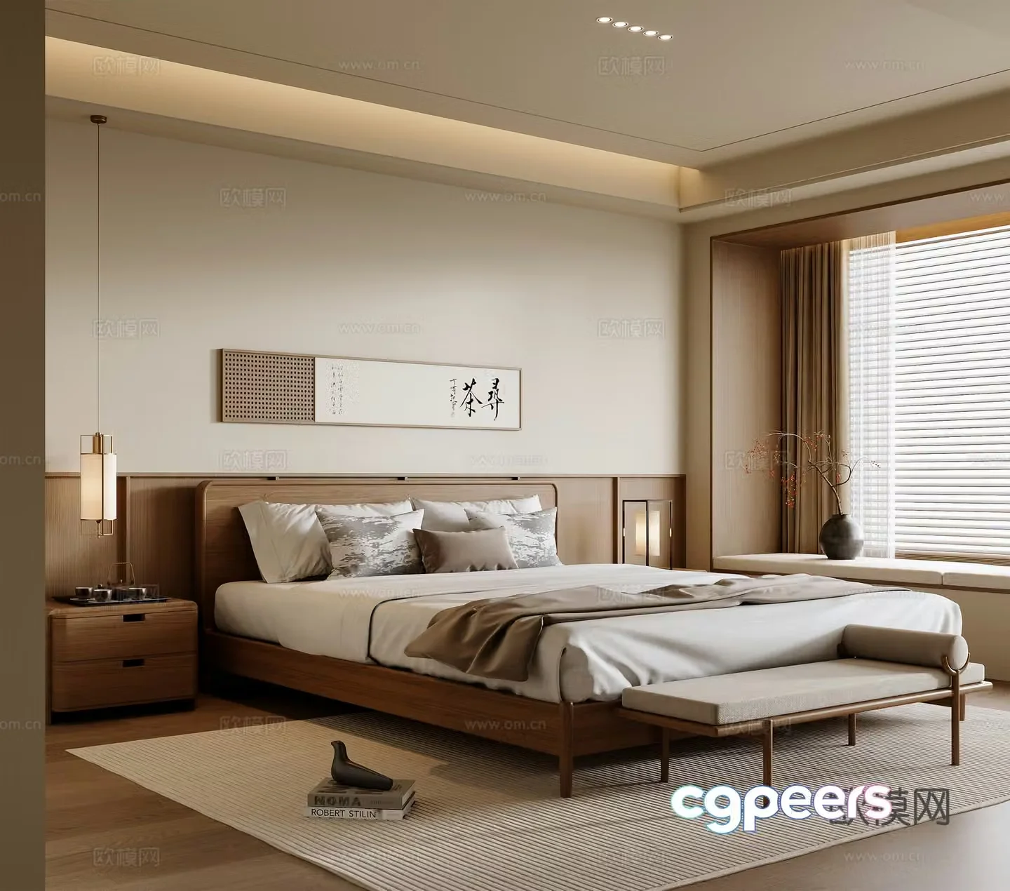 New Chinese style bedroom 3d model
