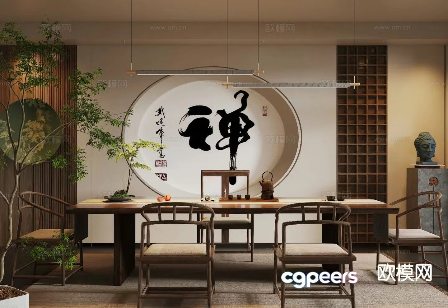 New Chinese tea room 3d model