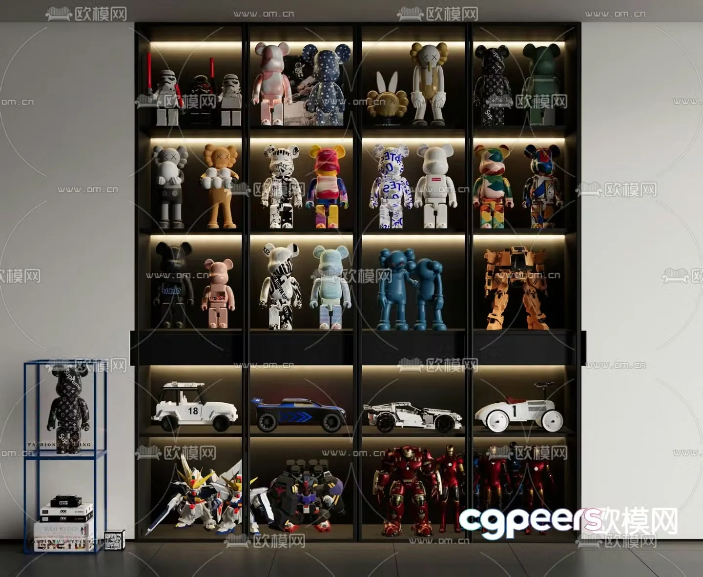 Modern toy decorative cabinet glass cabinet 3d model
