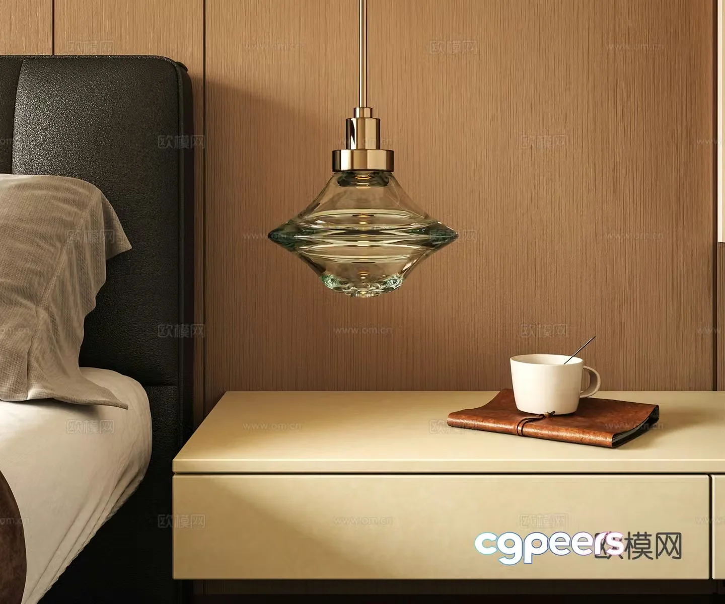 Bedside small chandelier 3d model